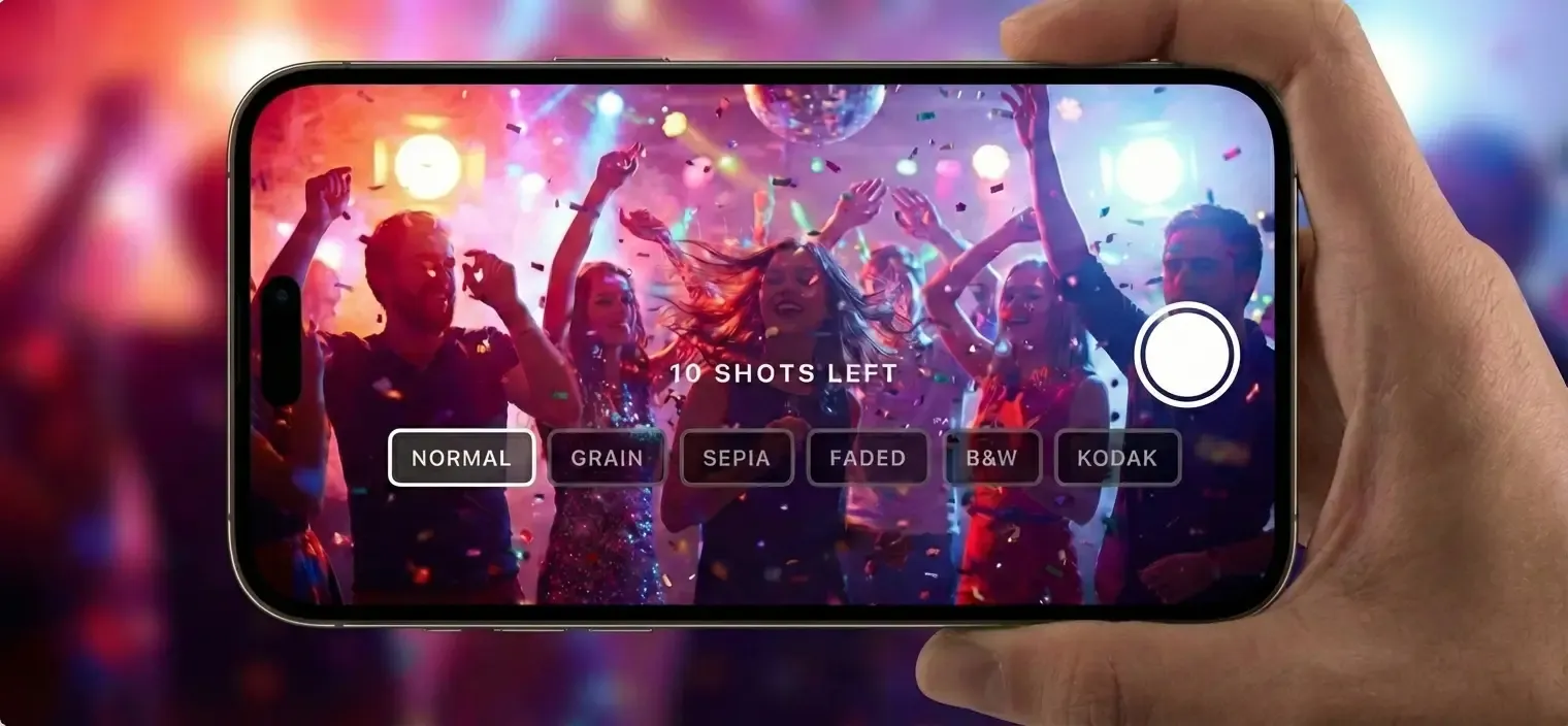 Digitale Einwegkamera – POV-Cam Party-Schnappschuss