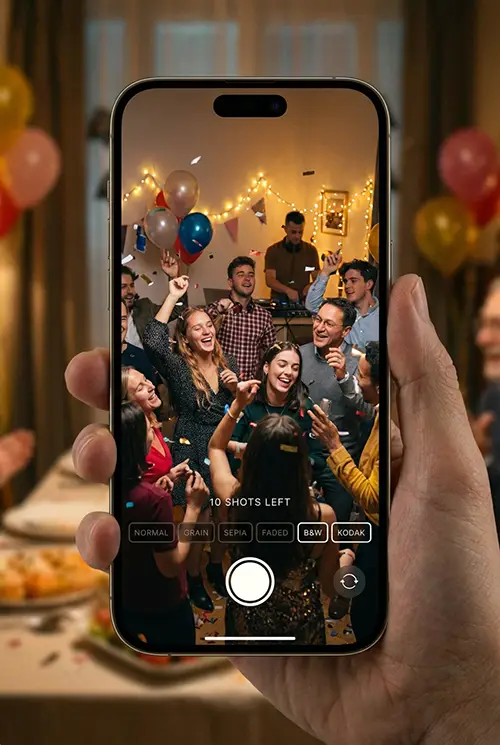 Digitale Einwegkamera - Schnappschuss aus Gästeperspektive