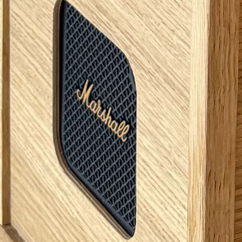 Details Marshall Box der Fotobox Deluxe aus edlem Eichenholz